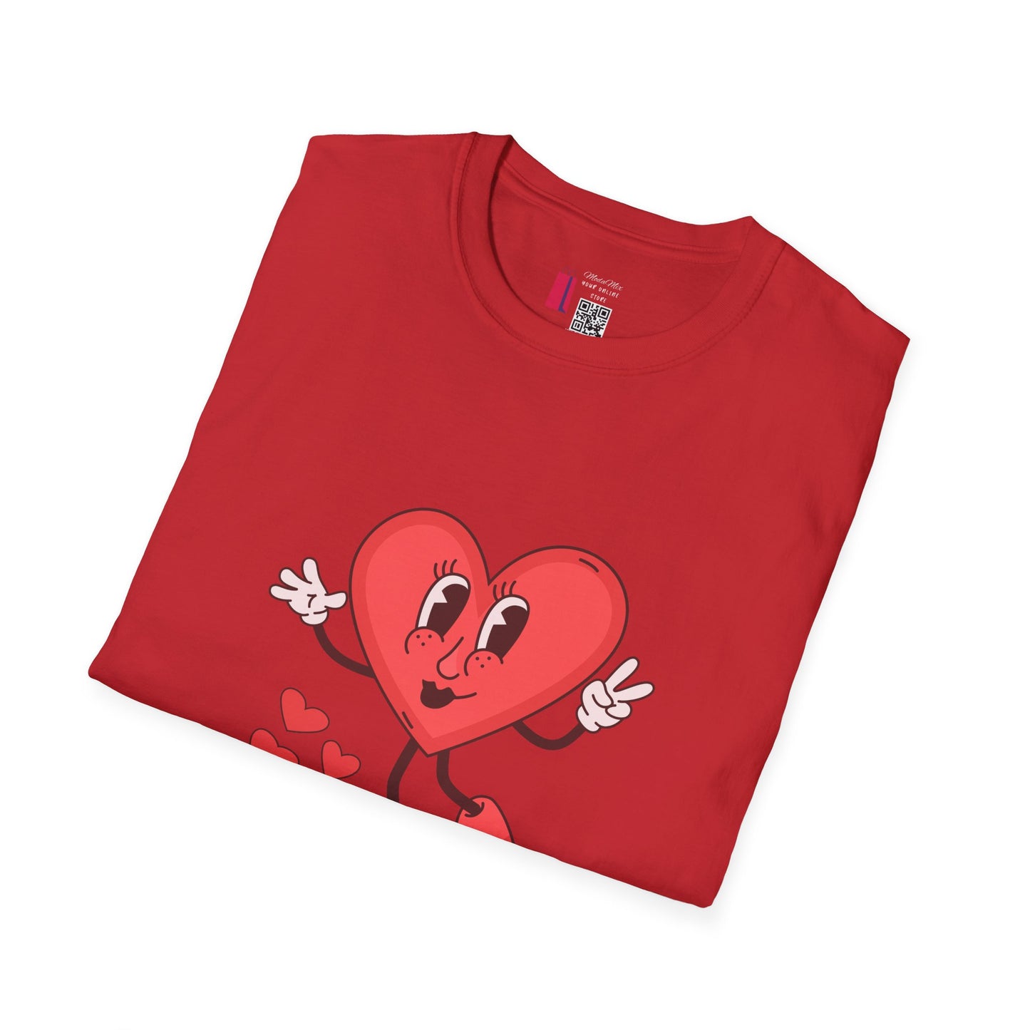 Heart Character T-Shirt — Cute Retro Dancing Heart Graphic for Valentine’s Day