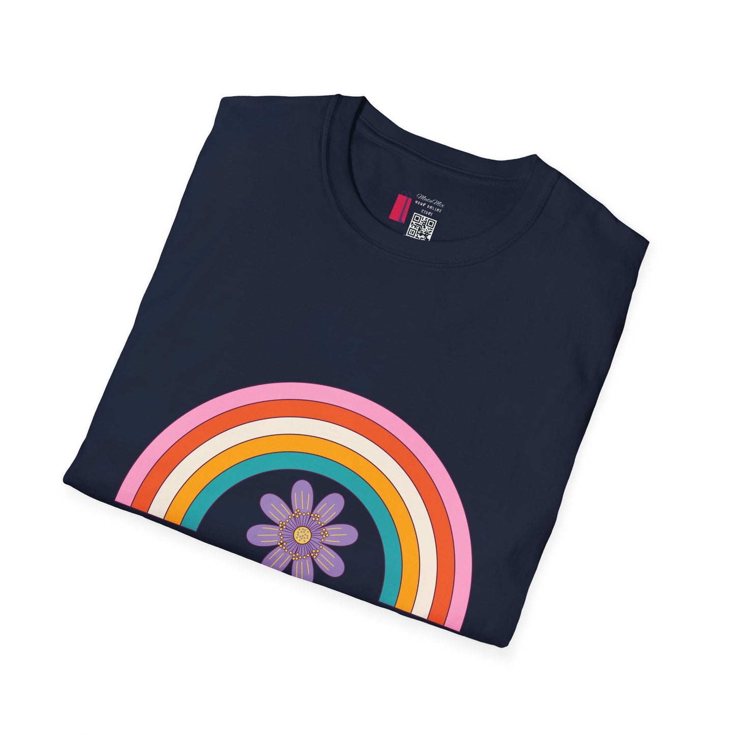 Sunshine Retro Rainbow T-Shirt — Vintage Flower Graphic Tee