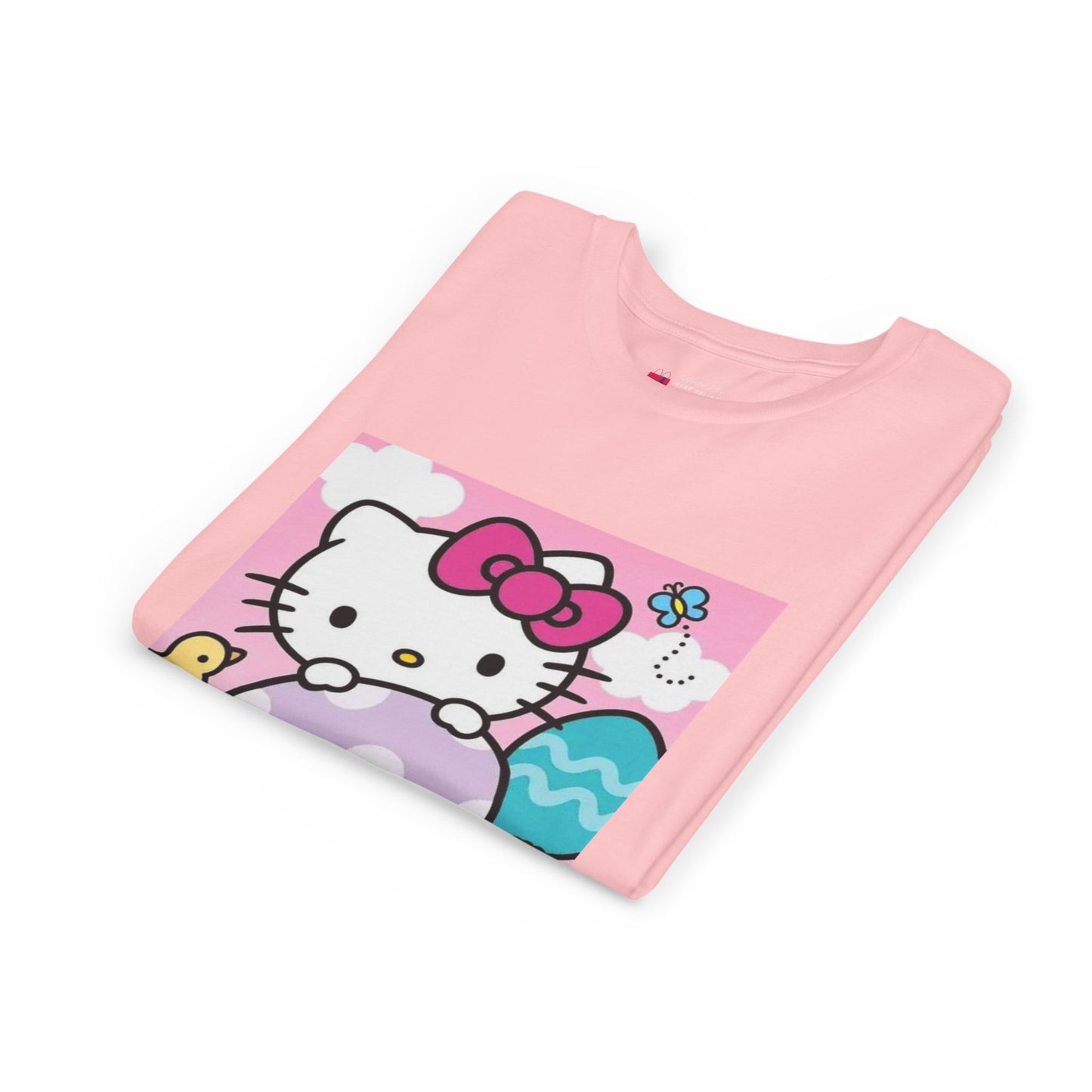 Hello Kitty Easter Youth Tee — Cute Bunny & Eggs Spring Shirt