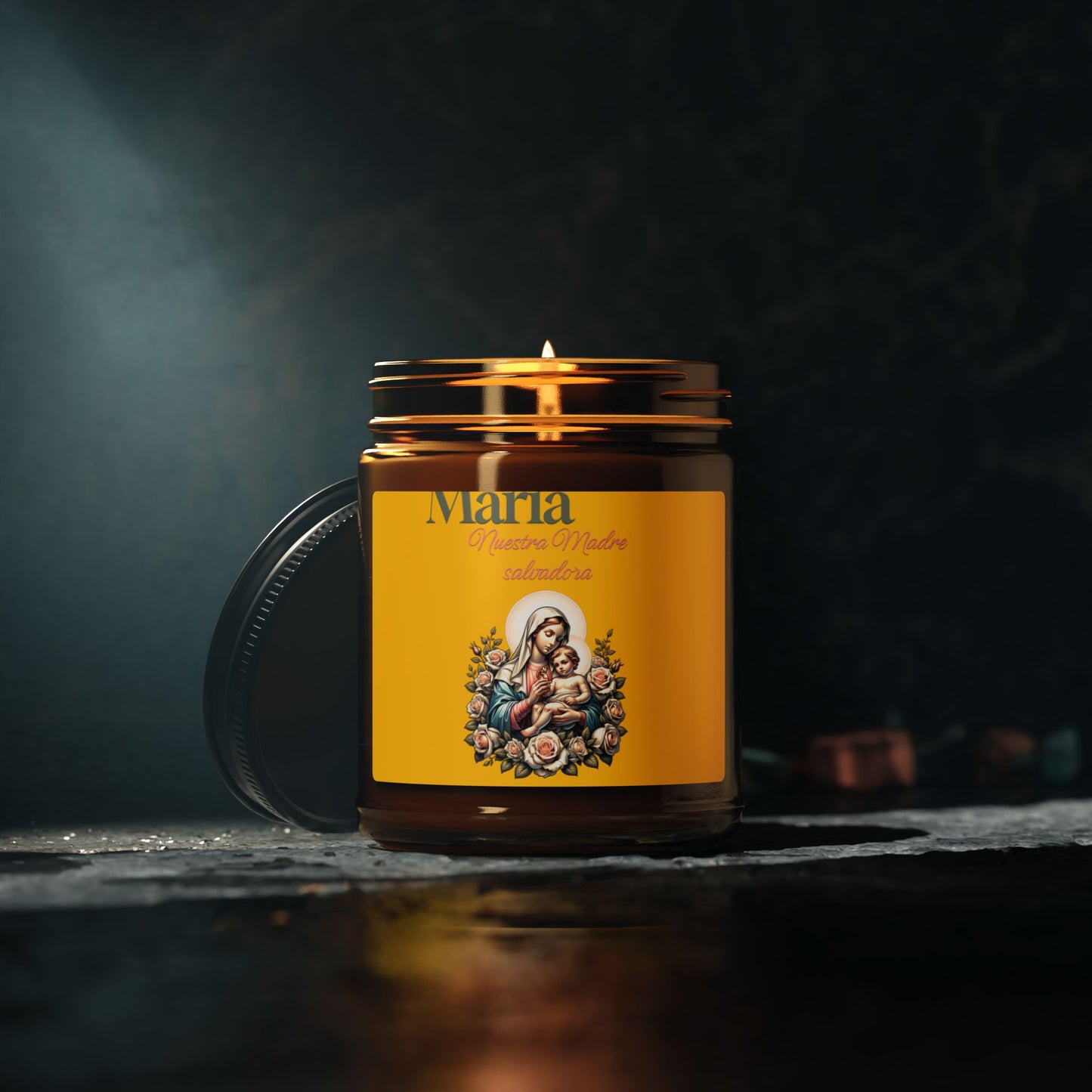 Faith & Hope Soy Candle — Scented Amber Jar (Maria Love)