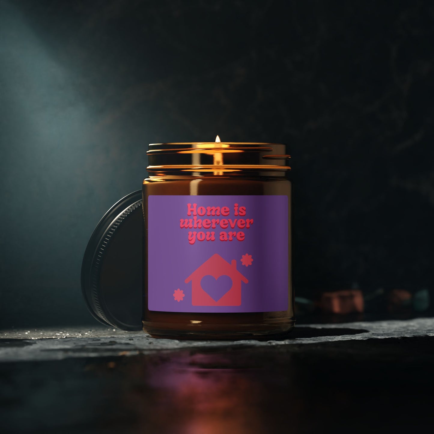 Valentine Love Scented Soy Candle — Amber Jar (Multi-Size)