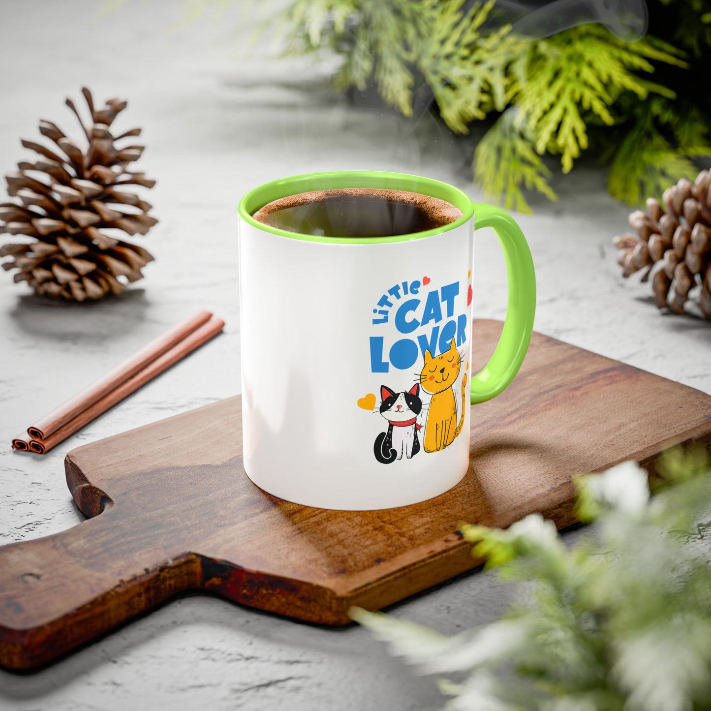 Cat Lover Mug — Colorful 11oz/15oz Ceramic Coffee Cup (Little Cat Lover Design)