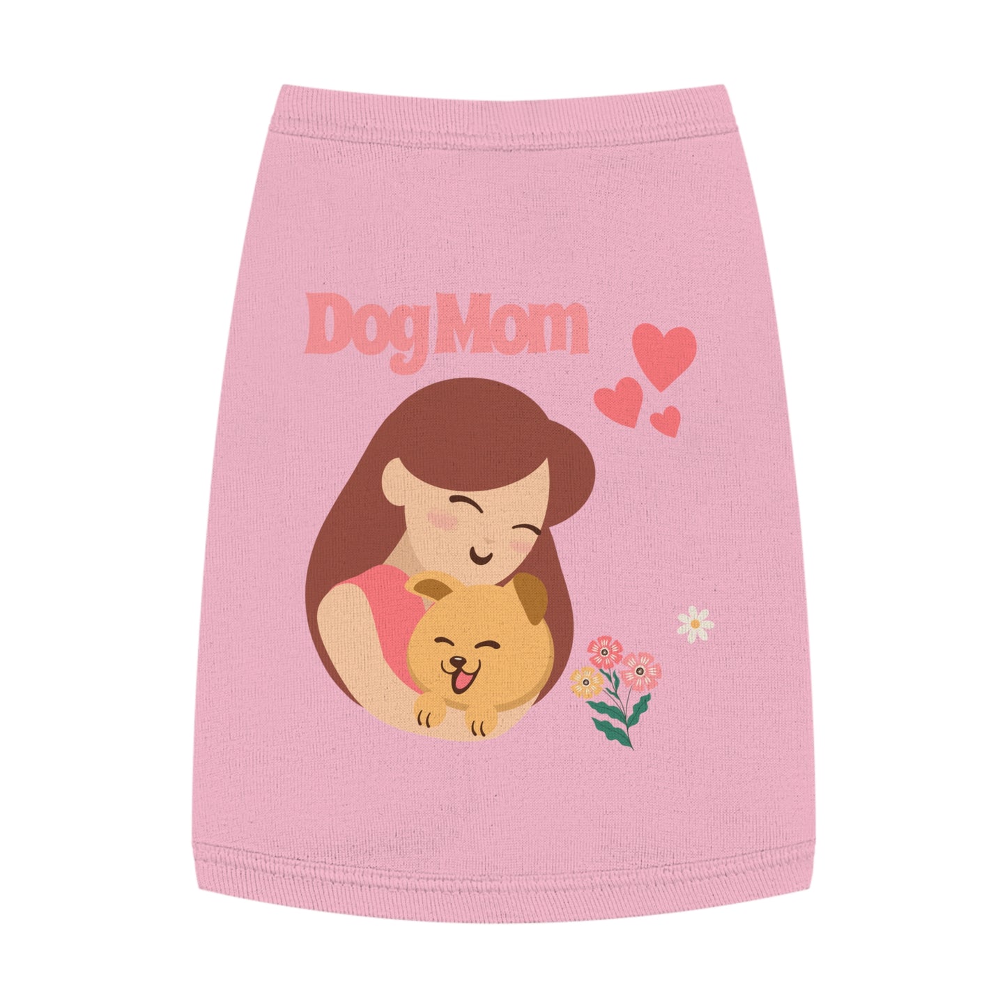 Dog Mom Pet Tank Top - Cute Floral Illustration