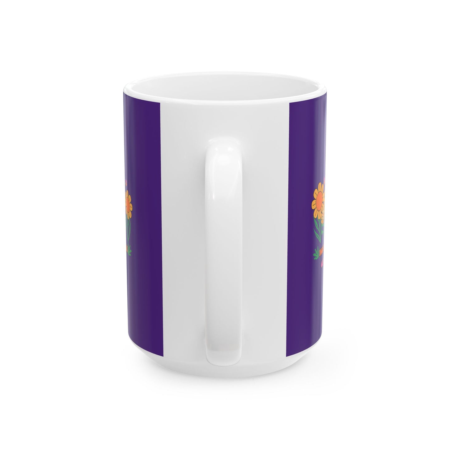 Purple Floral Ceramic Mug — Colorful Sunflower Bouquet Coffee Cup (11oz & 15oz)