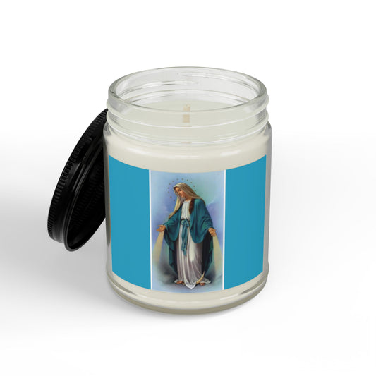 Our Lady Devotional Soy Candle — 4oz & 9oz Scented Jar with Black Lid