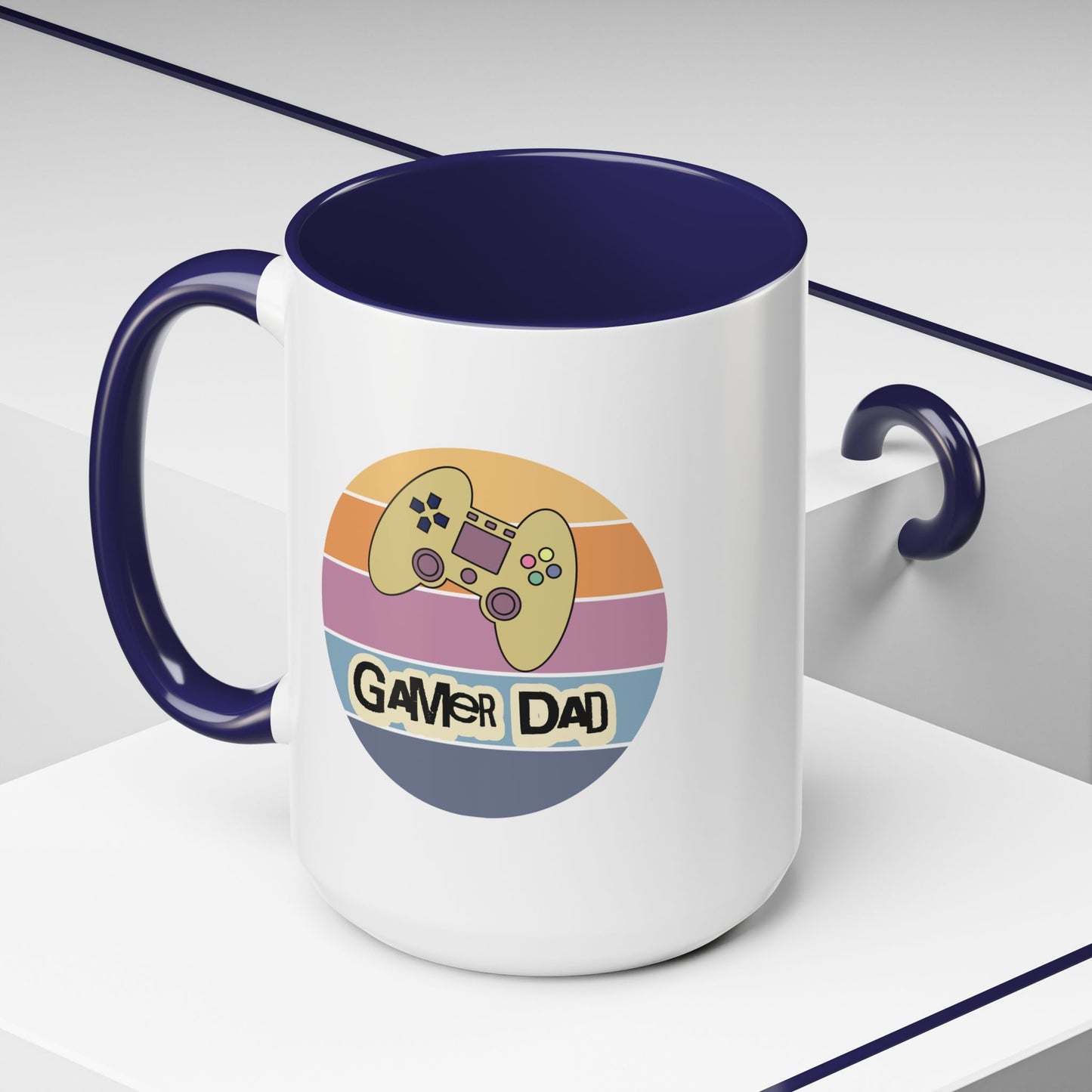 Gamer Dad Coffee Mug — Retro Controller Accent Mug (11/15 oz)