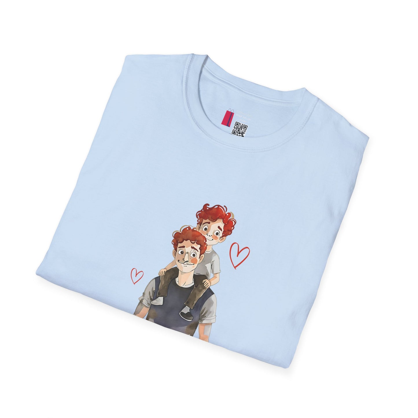 Dad and Son Cartoon Portrait T-Shirt — Cute Father’s Day Gift