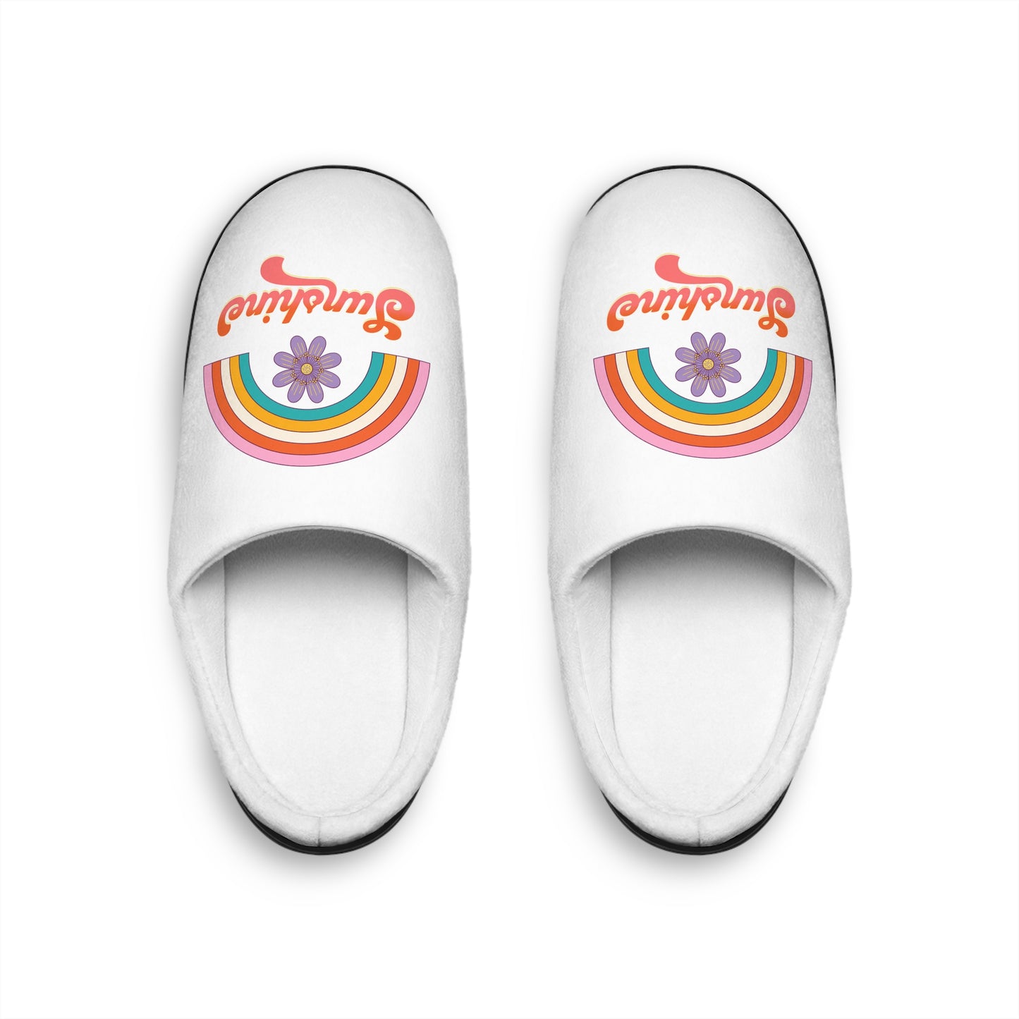 Women's 'Sunshine' Rainbow Flower Indoor Slippers