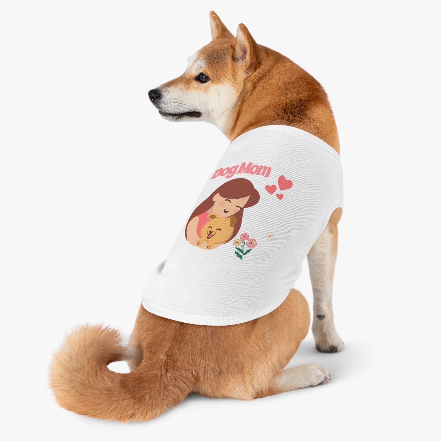 Dog Mom Pet Tank Top - Cute Floral Illustration