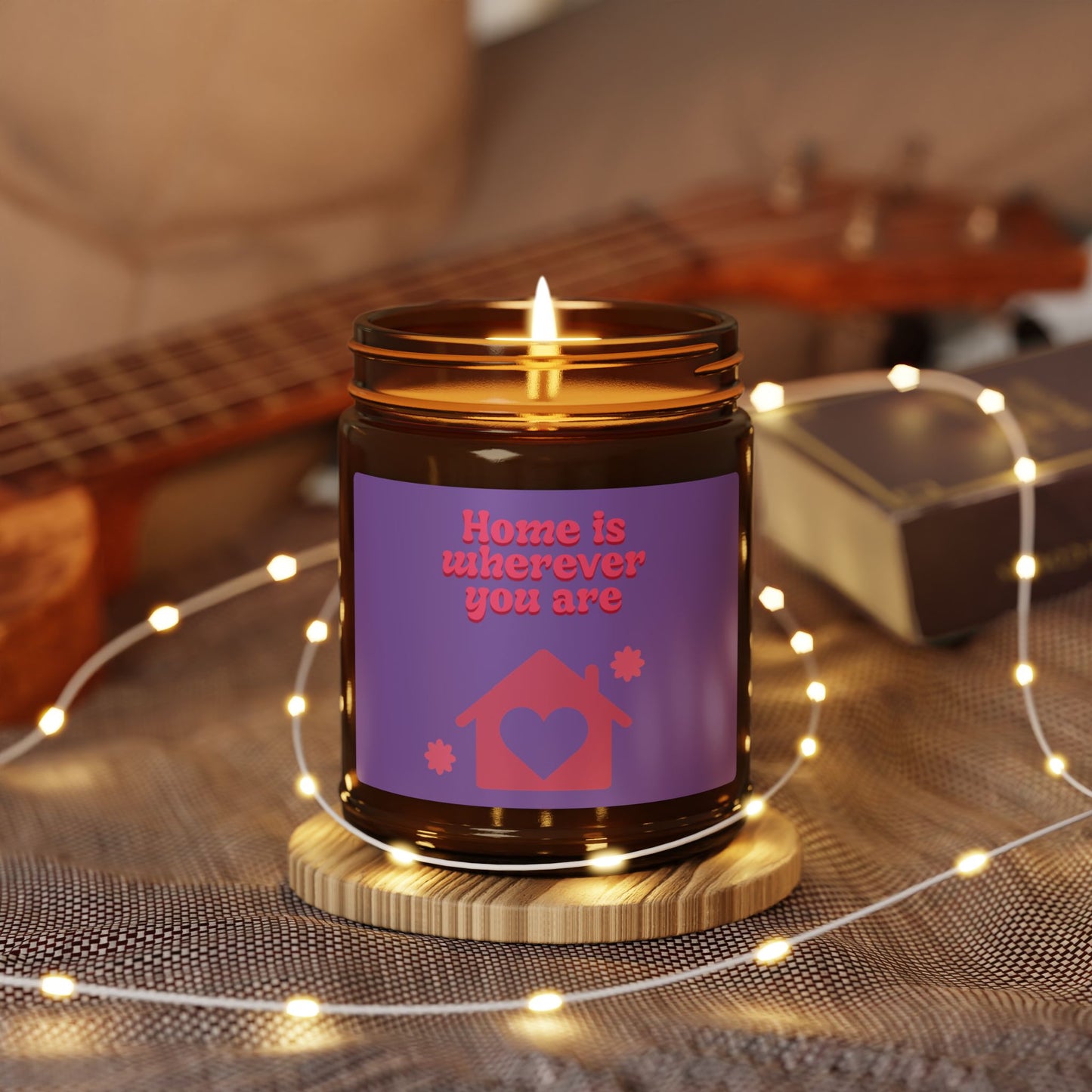 Valentine Love Scented Soy Candle — Amber Jar (Multi-Size)
