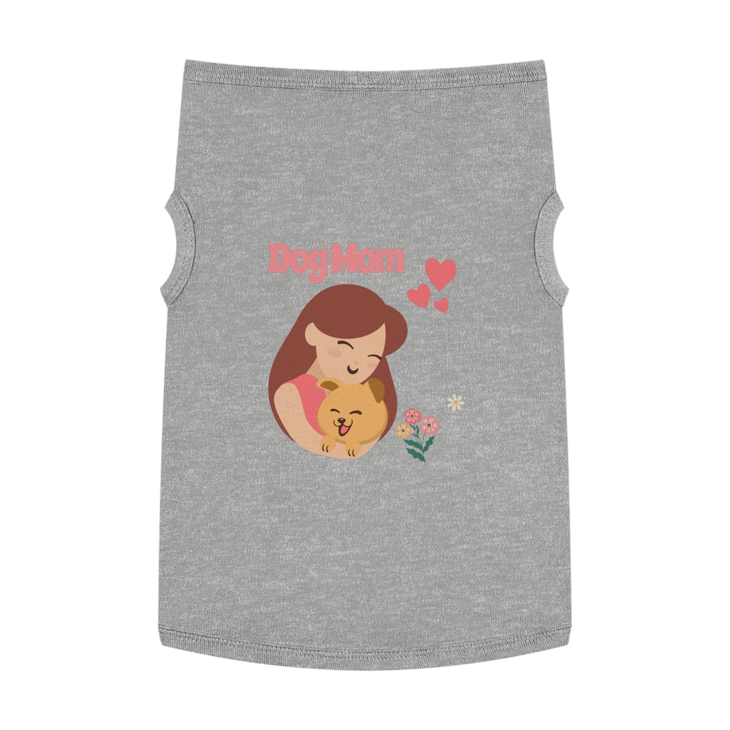 Dog Mom Pet Tank Top - Cute Floral Illustration