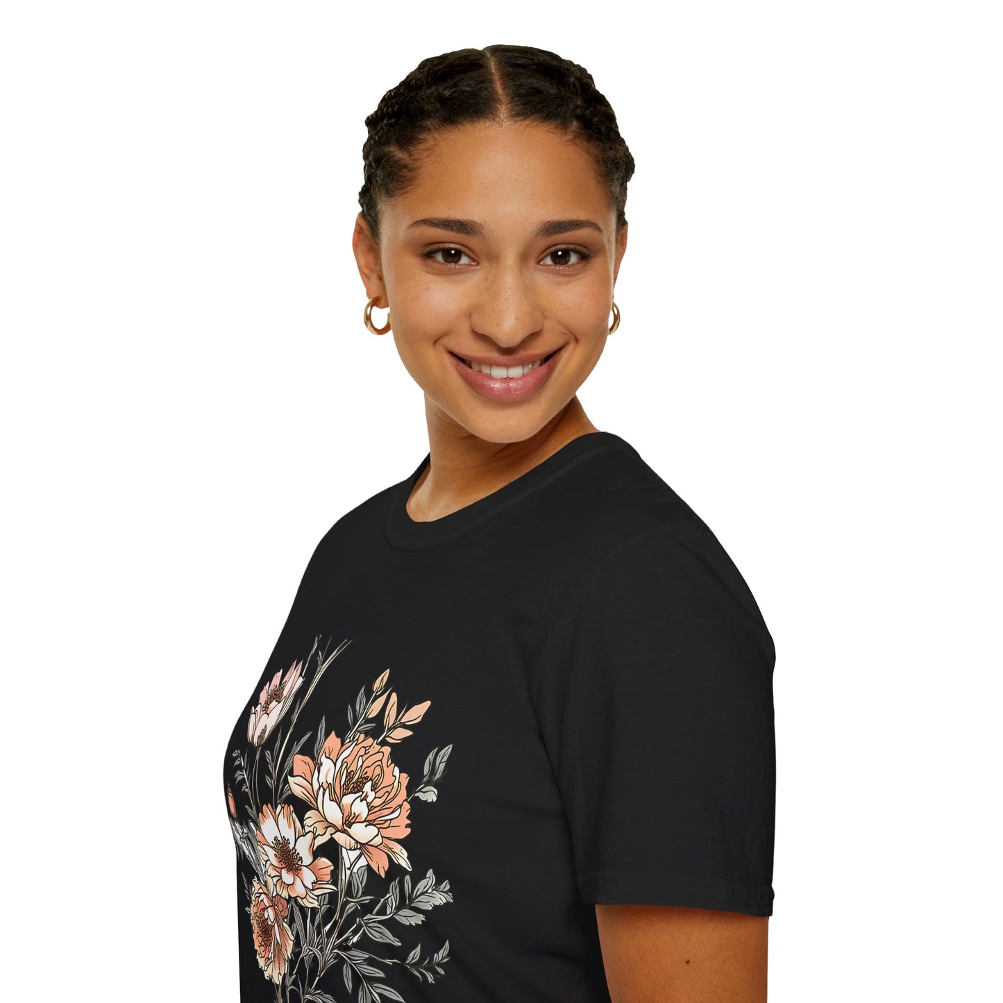 Floral Bouquet Tee - Vintage Peach Botanical T-Shirt
