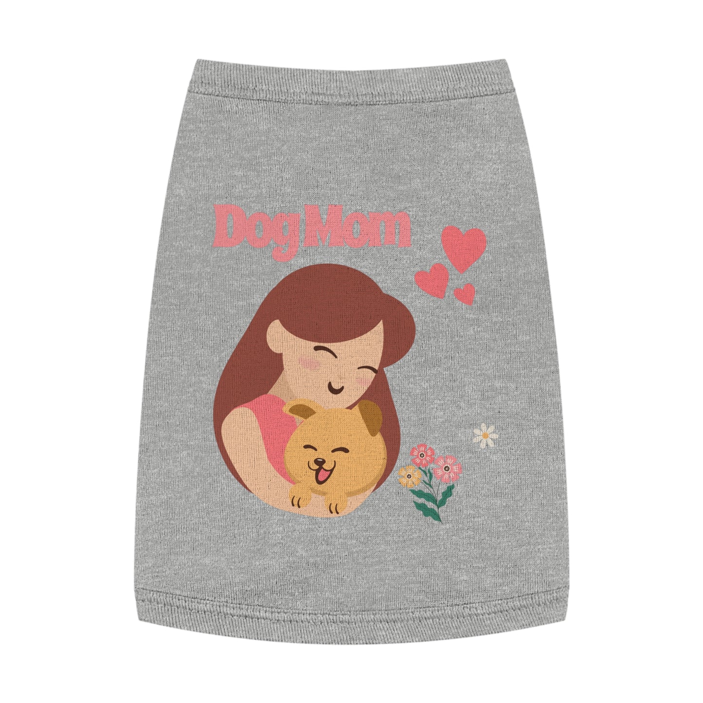 Dog Mom Pet Tank Top - Cute Floral Illustration