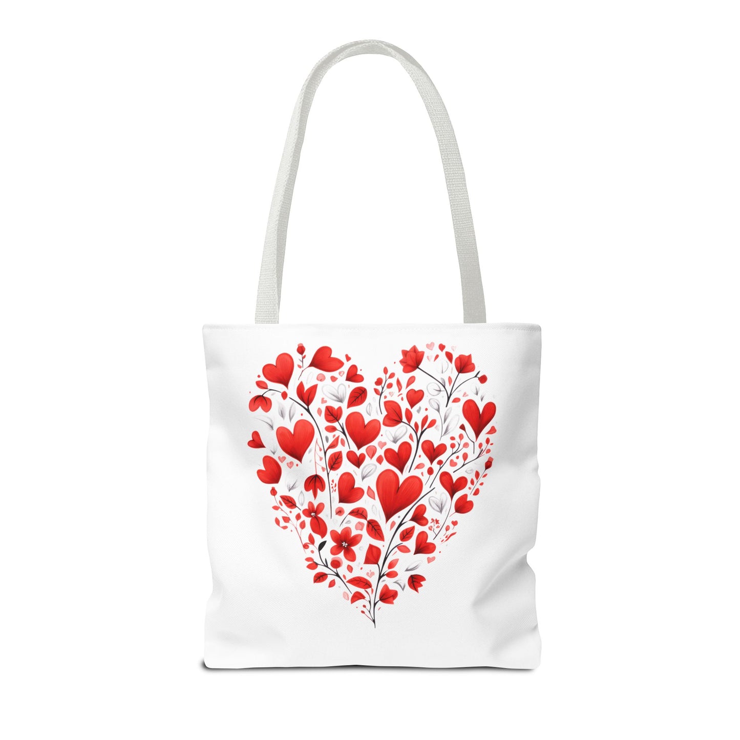 Heart Floral Tote Bag – Romantic Valentine’s Day Canvas Shopper