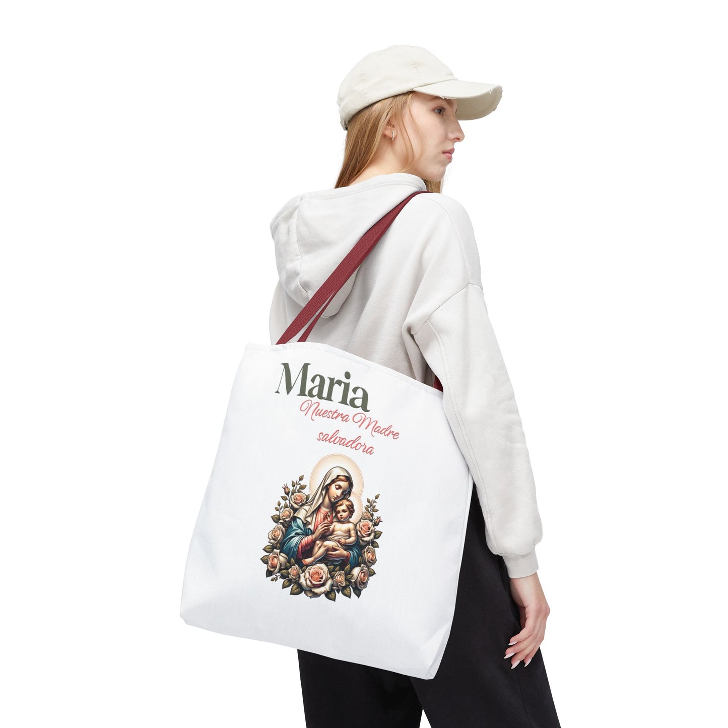 Faith Maria Jesus Tote Bag — Religious Faith All-Over Print Tote