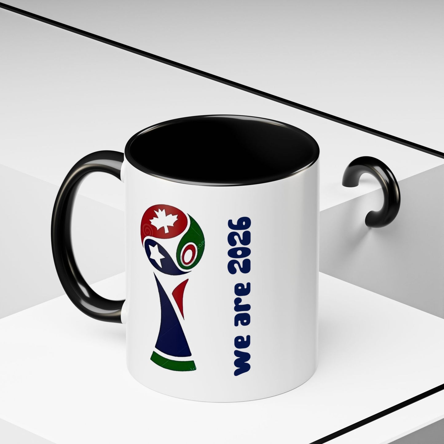 World Cup 2026 Accent Coffee Mug — 'We Are 2026' Soccer Fan Gift