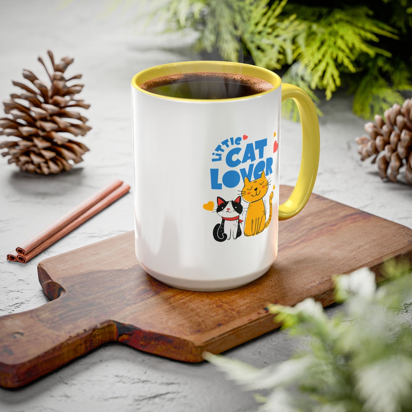Cat Lover Mug — Colorful 11oz/15oz Ceramic Coffee Cup (Little Cat Lover Design)