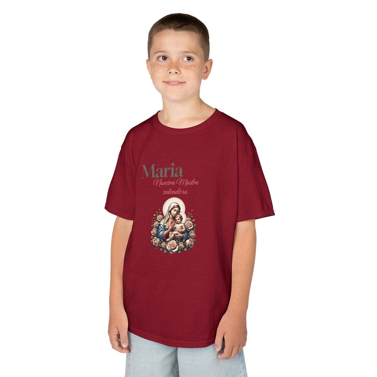 Kids Maria Virgen Faith T-Shirt — Religious Catholic Children's Tee
