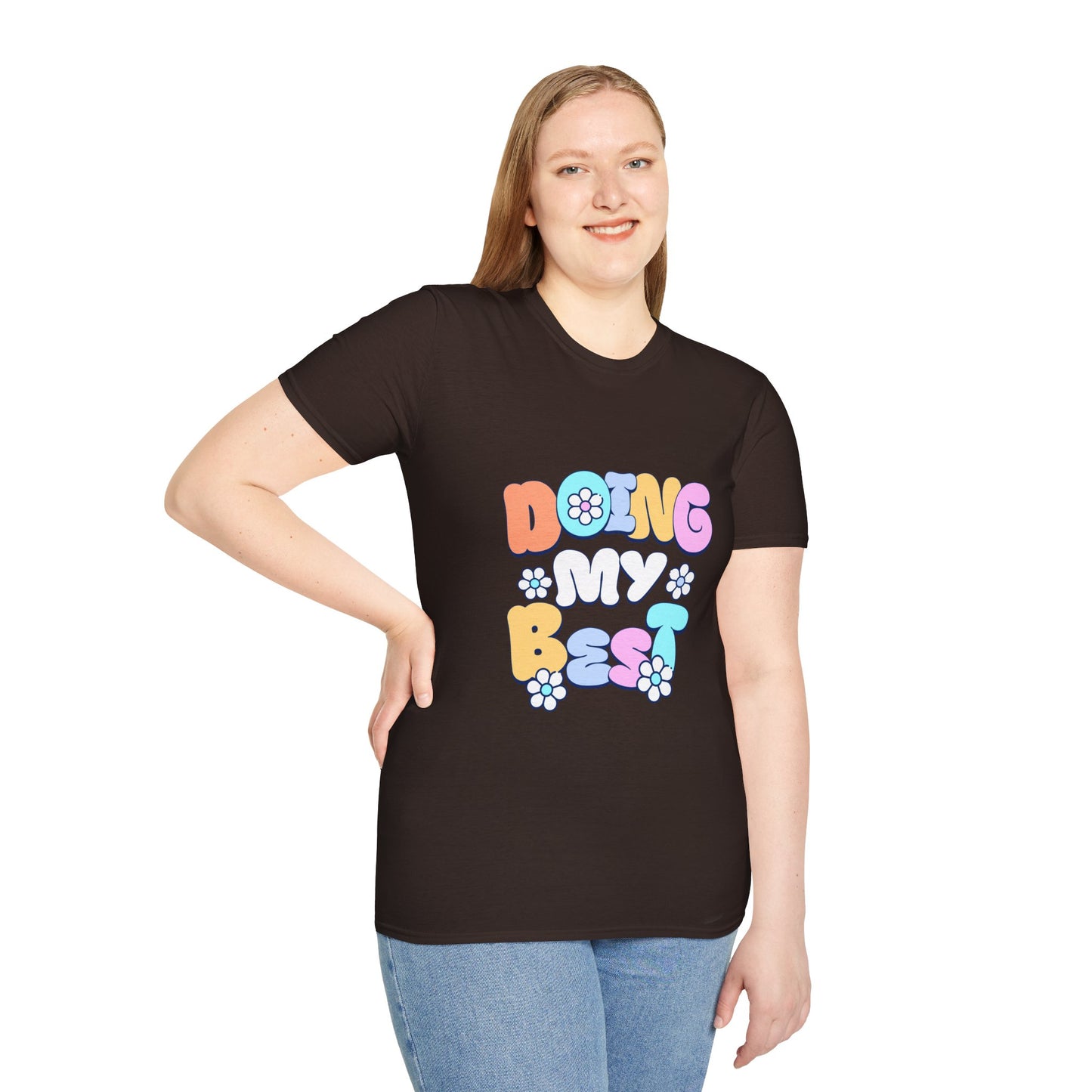 Retro Floral "Doing My Best" T-Shirt