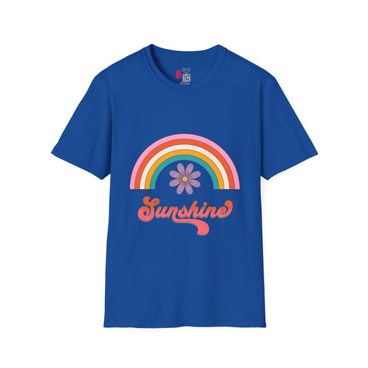 Sunshine Retro Rainbow T-Shirt — Vintage Flower Graphic Tee