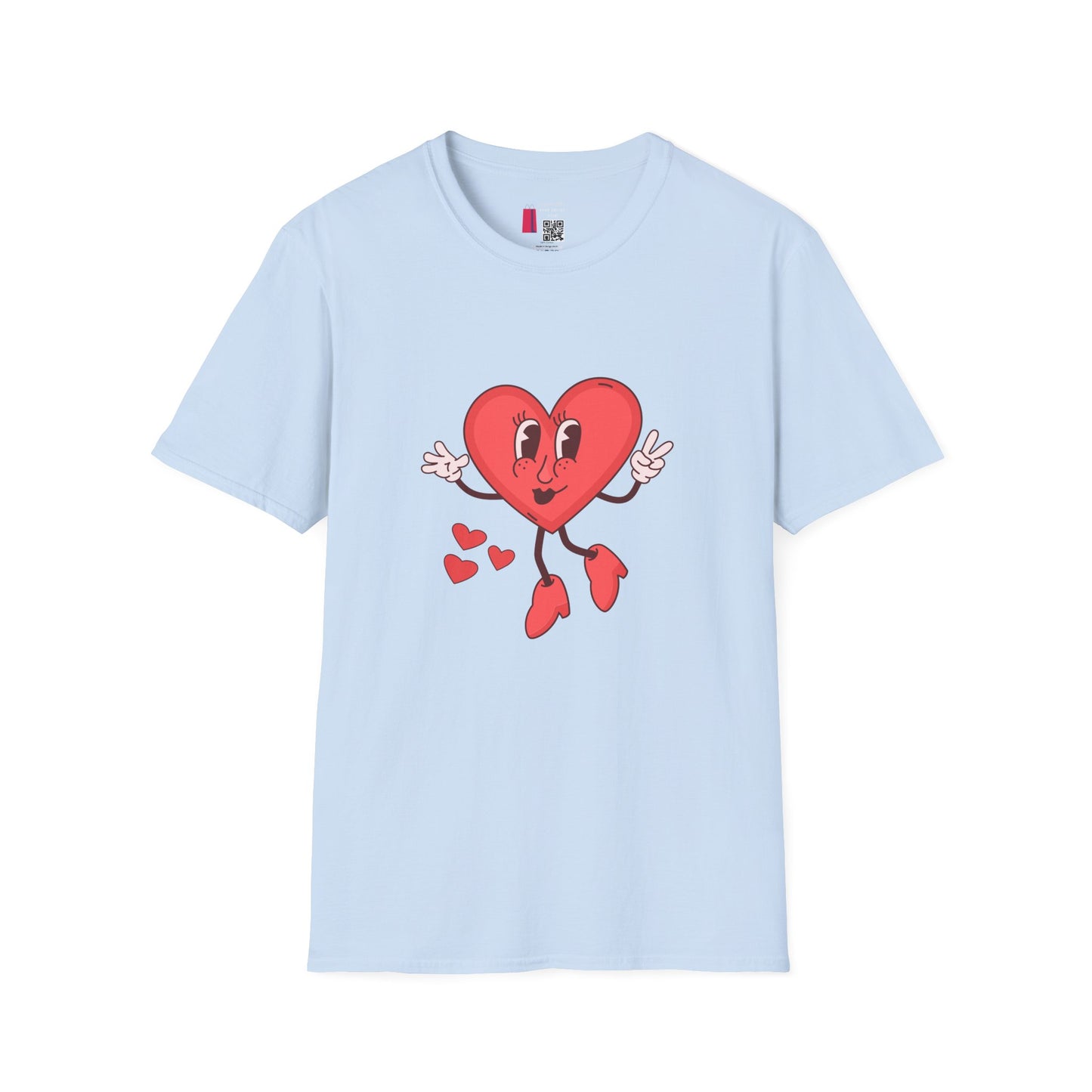 Heart Character T-Shirt — Cute Retro Dancing Heart Graphic for Valentine’s Day