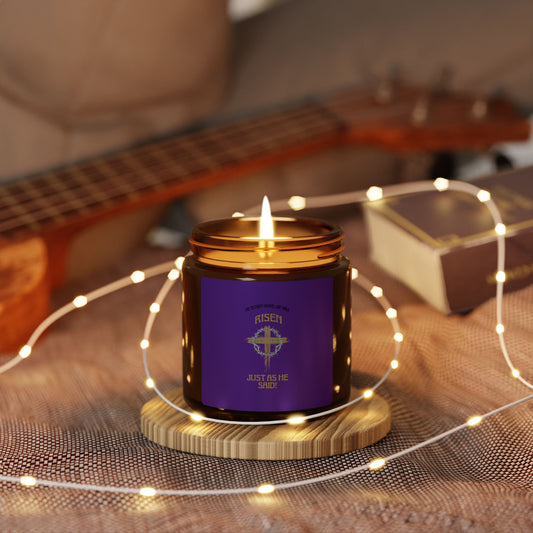Resurrection Amber Soy Candle — “He Is Risen” Purple Label