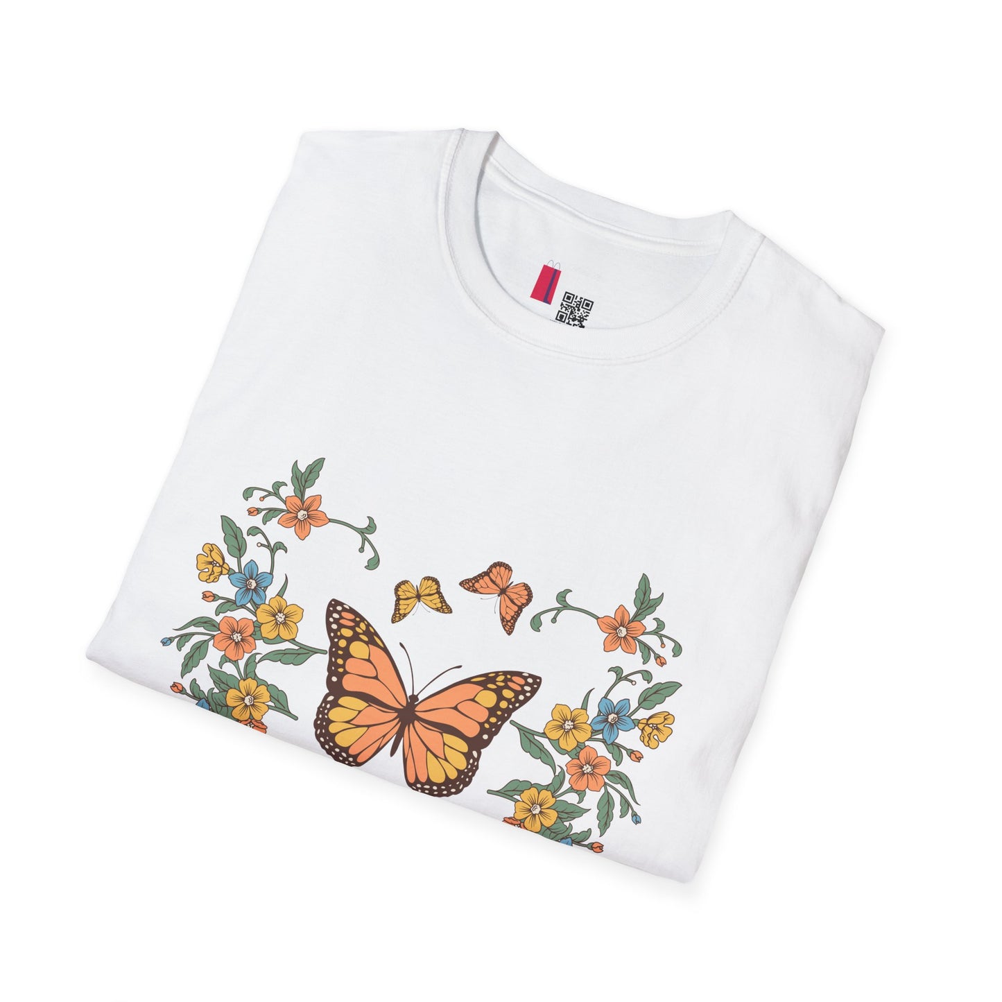 Monarch Butterfly Floral Tee — Vintage Botanical Butterfly T-Shirt