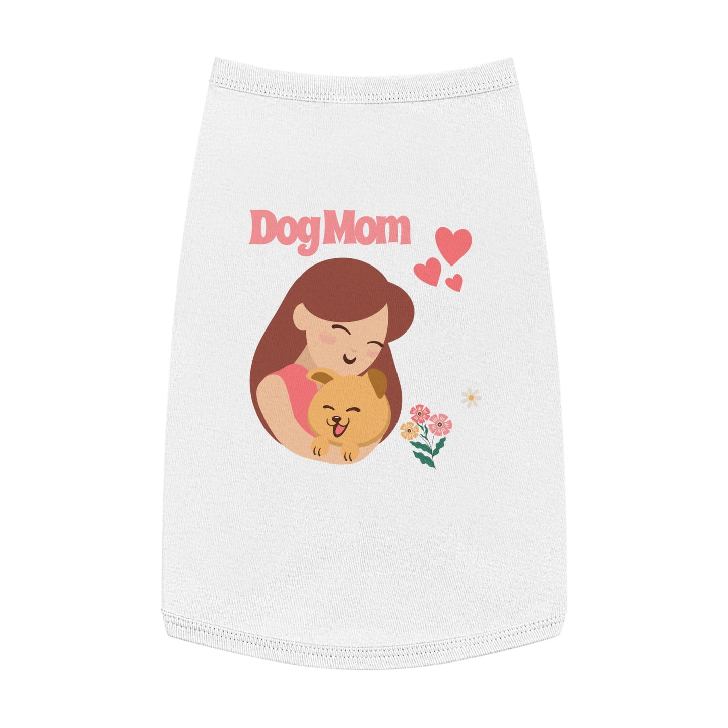Dog Mom Pet Tank Top - Cute Floral Illustration