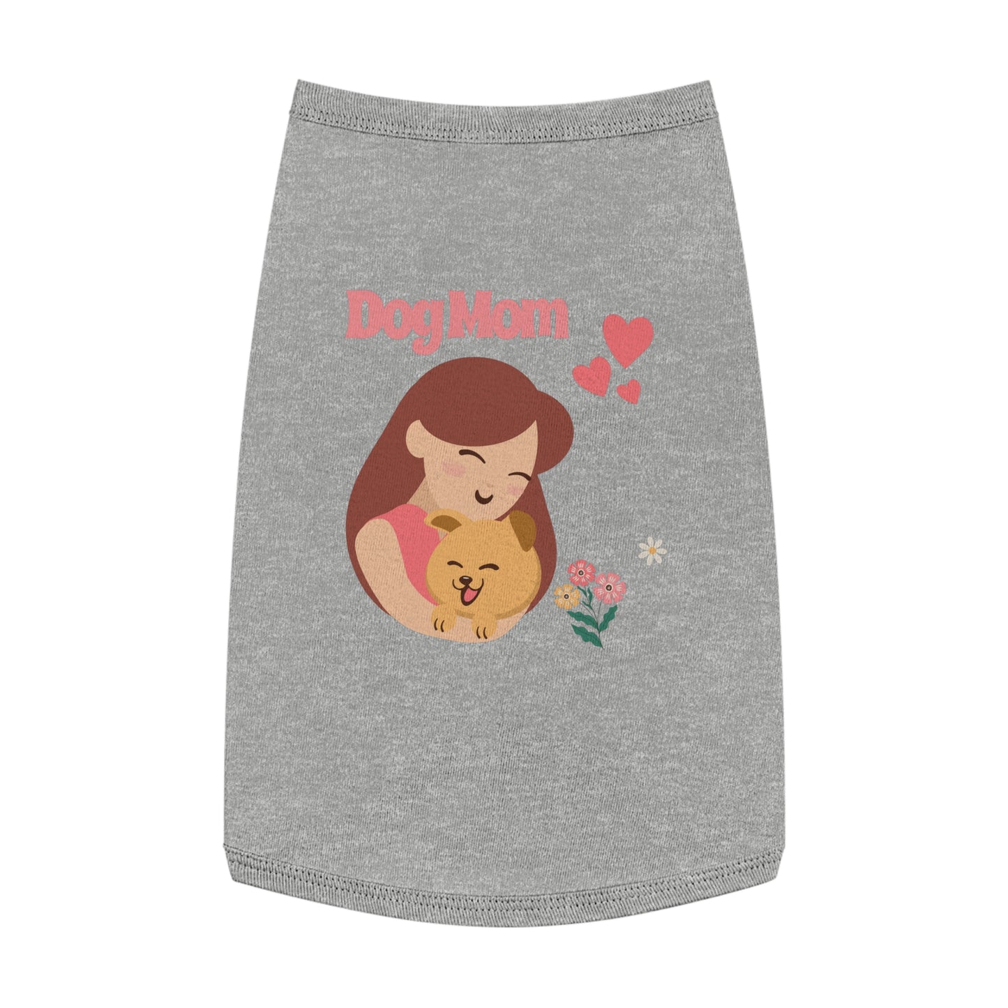 Dog Mom Pet Tank Top - Cute Floral Illustration