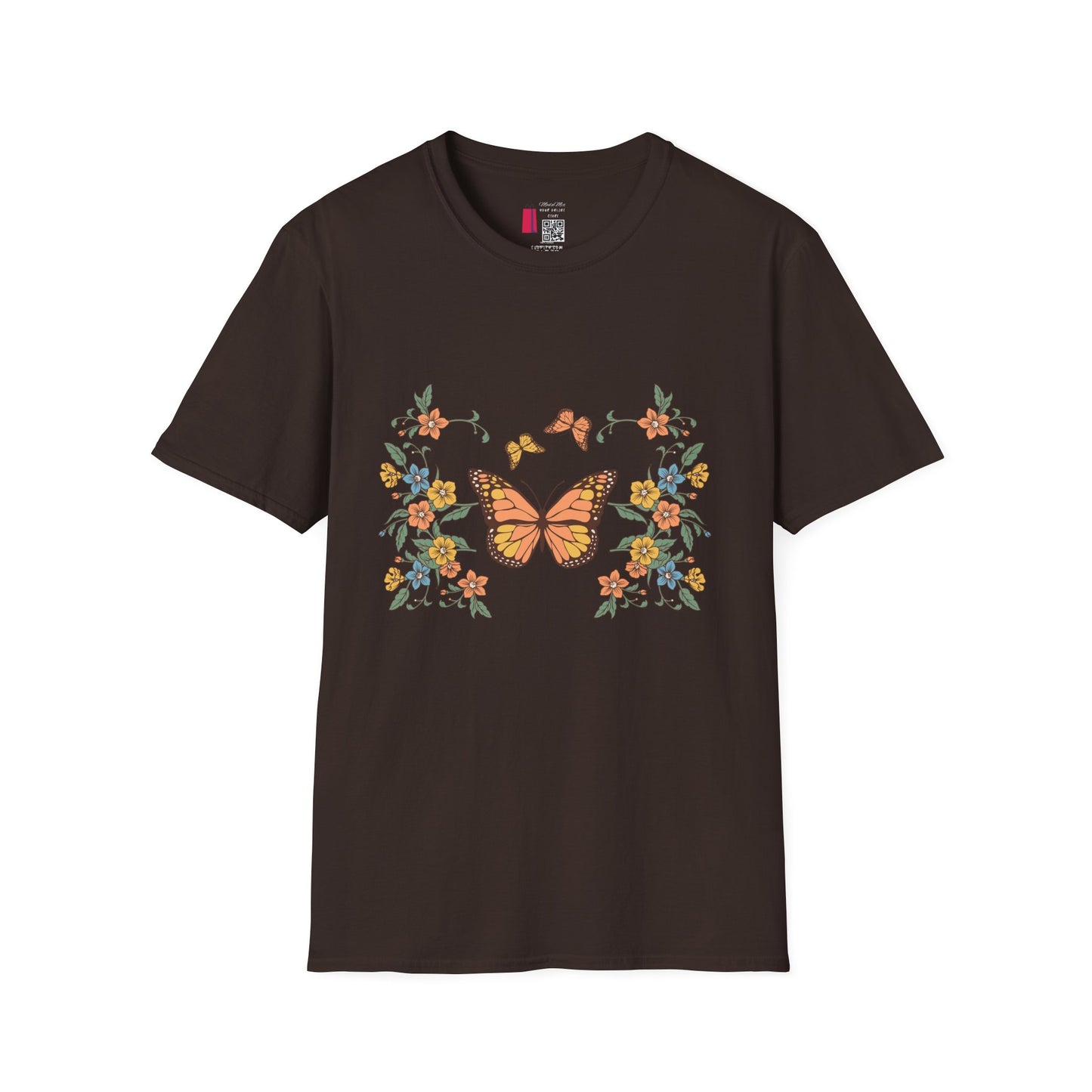 Monarch Butterfly Floral Tee — Vintage Botanical Butterfly T-Shirt
