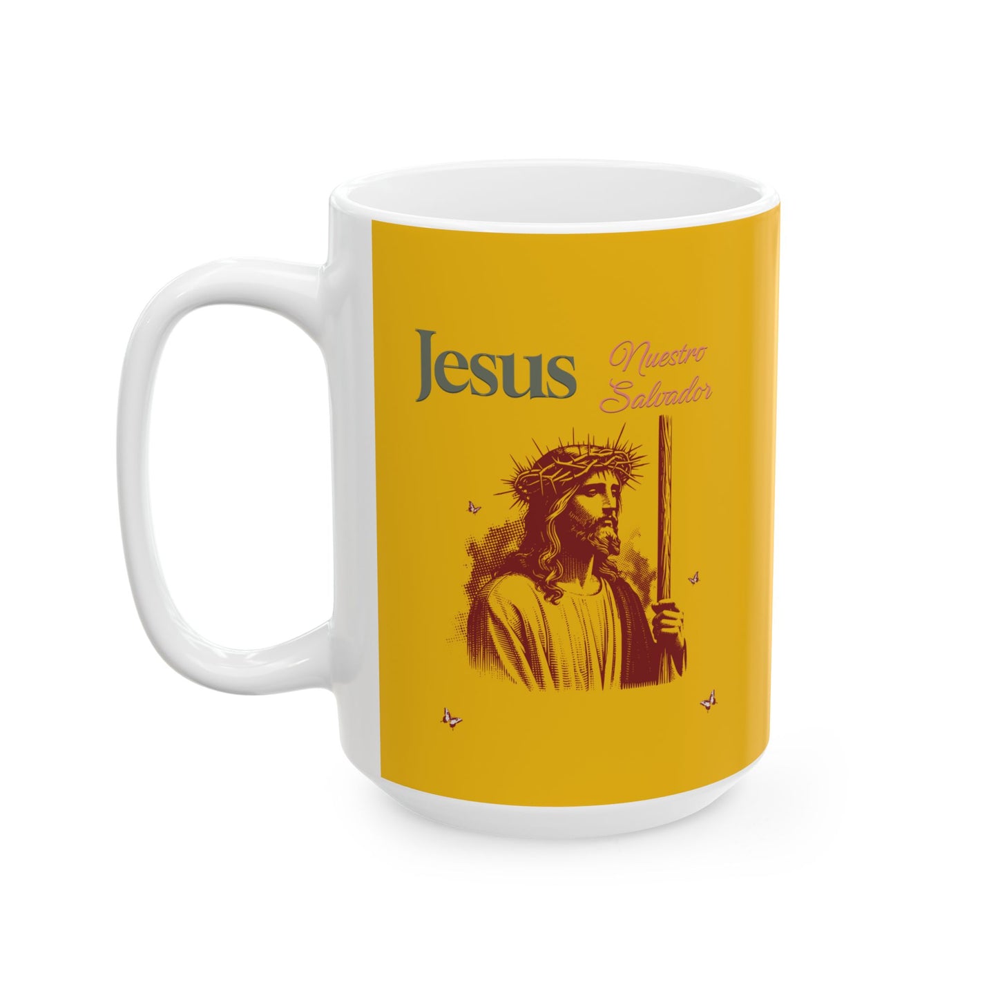 Jesus Loves Me Yellow Inspirational Ceramic Mug (11oz, 15oz)