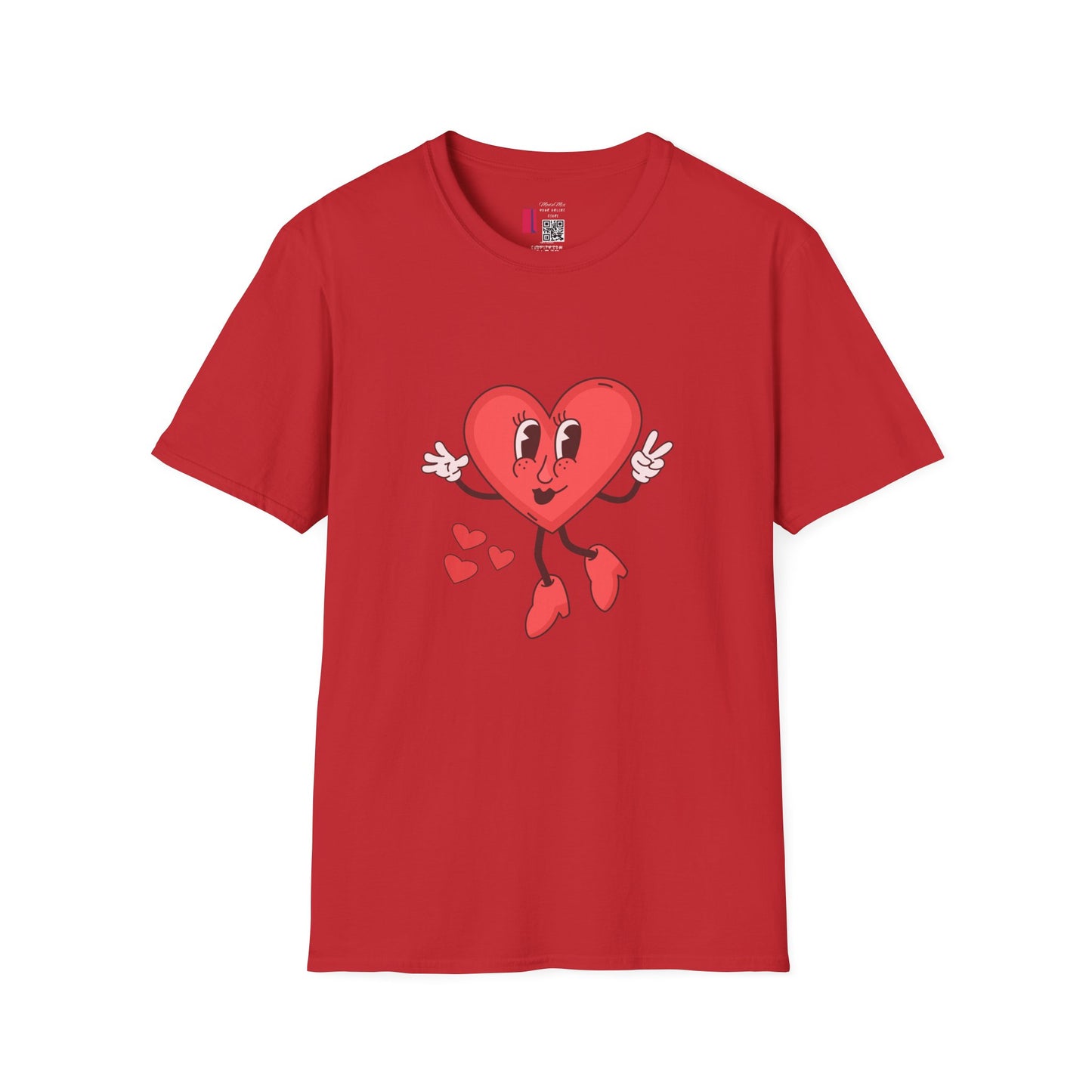 Heart Character T-Shirt — Cute Retro Dancing Heart Graphic for Valentine’s Day