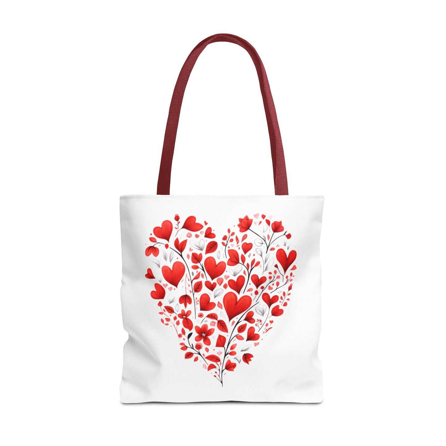 Heart Floral Tote Bag – Romantic Valentine’s Day Canvas Shopper