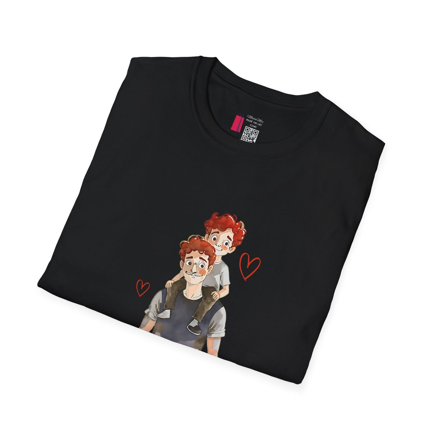 Dad and Son Cartoon Portrait T-Shirt — Cute Father’s Day Gift