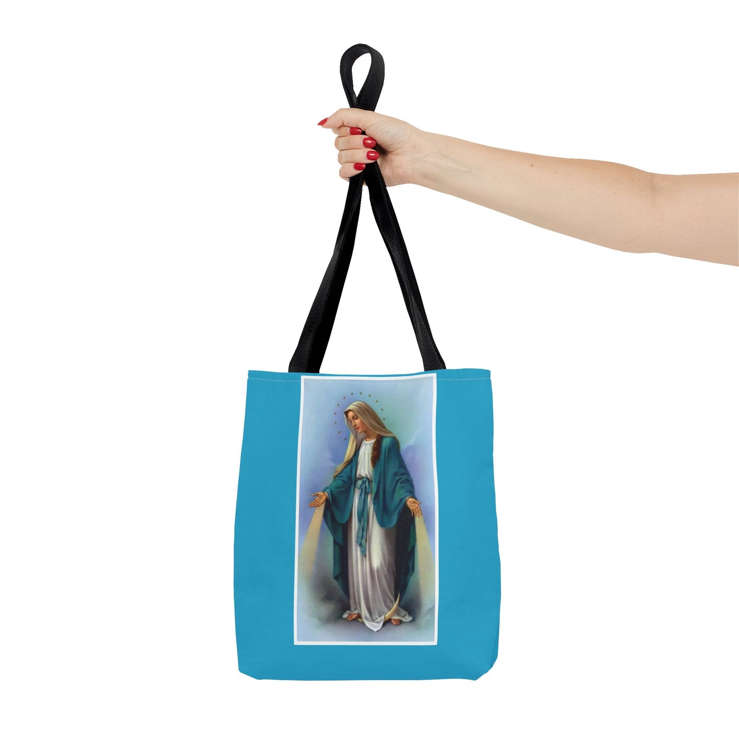 Virgin Mary Religious Tote Bag — Catholic Madonna AOP Shoulder Tote