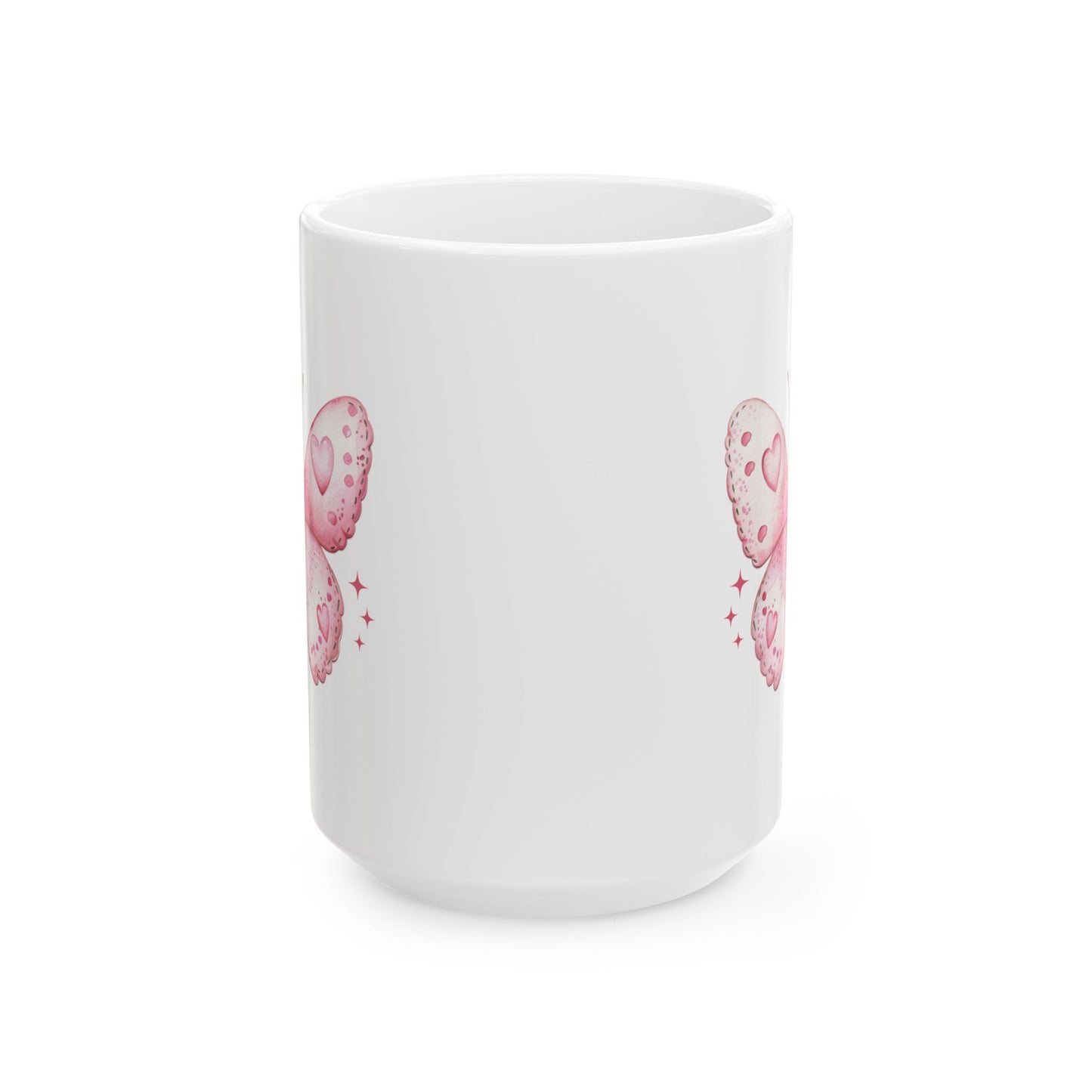 Pink Heart Balloon Ceramic Mug — Cute Valentine’s Day Coffee Cup (11oz/15oz)