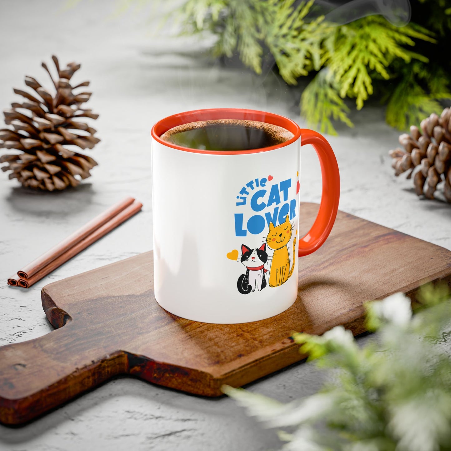 Cat Lover Mug — Colorful 11oz/15oz Ceramic Coffee Cup (Little Cat Lover Design)