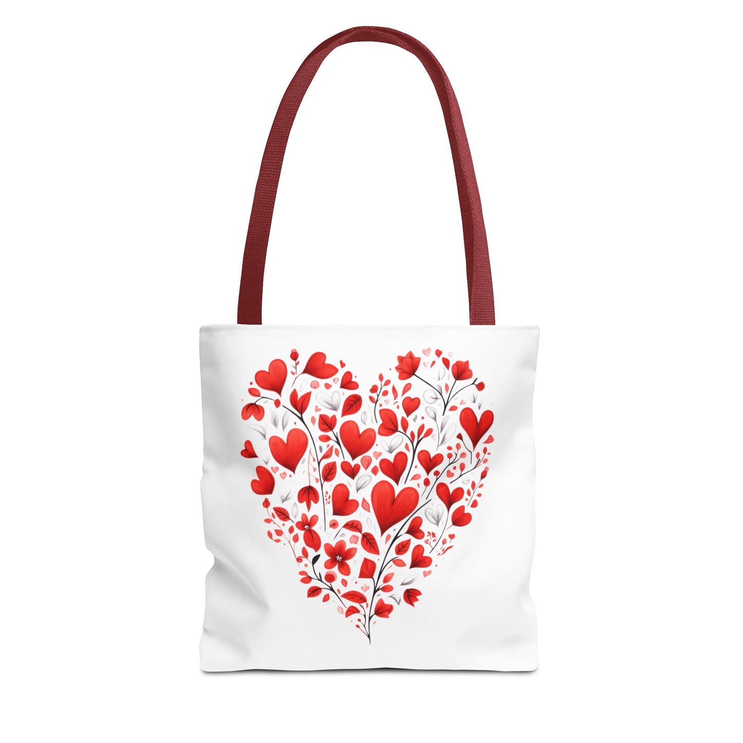 Heart Floral Tote Bag – Romantic Valentine’s Day Canvas Shopper