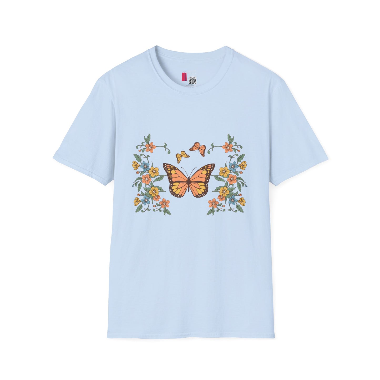 Monarch Butterfly Floral Tee — Vintage Botanical Butterfly T-Shirt