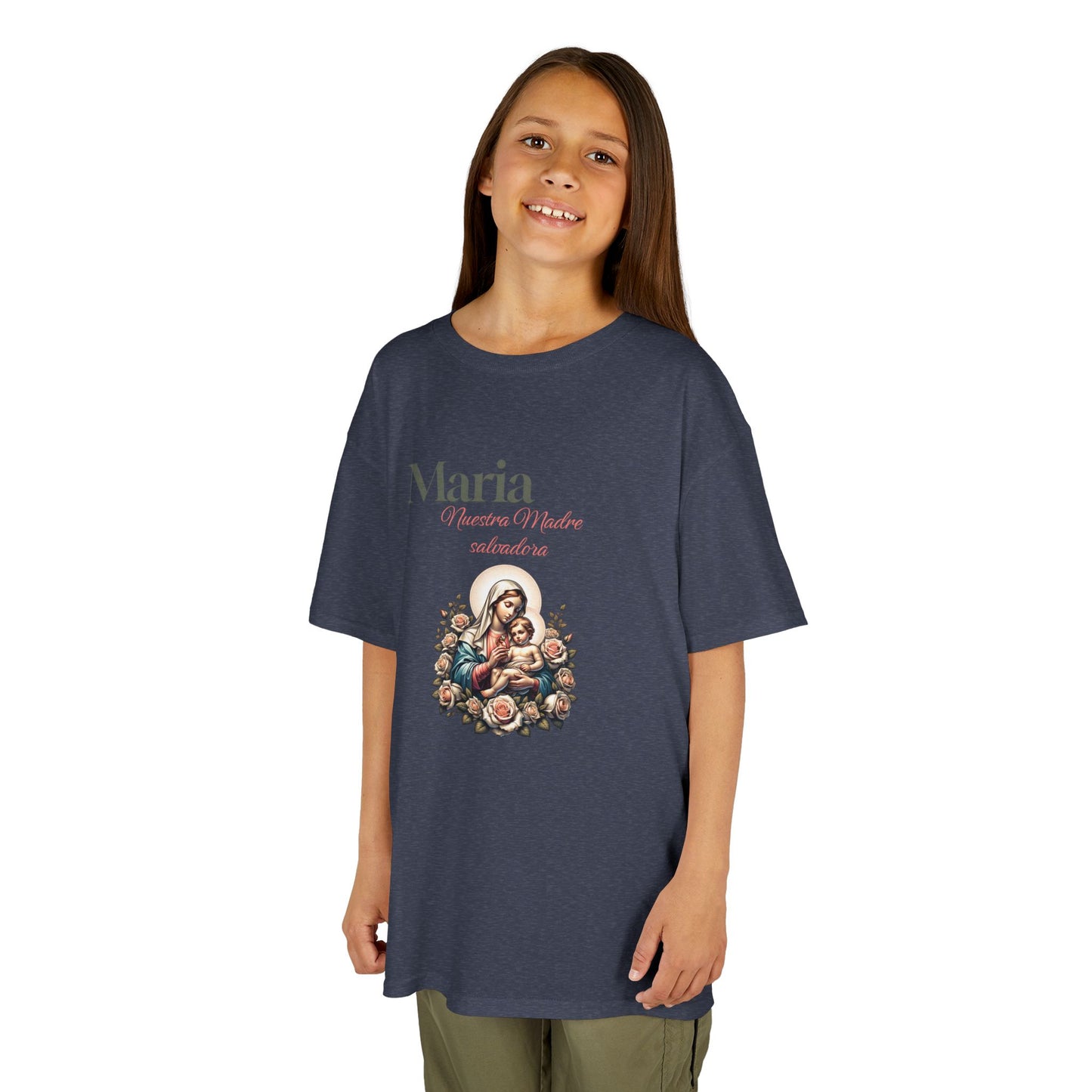 Kids Maria Virgen Faith T-Shirt — Religious Catholic Children's Tee