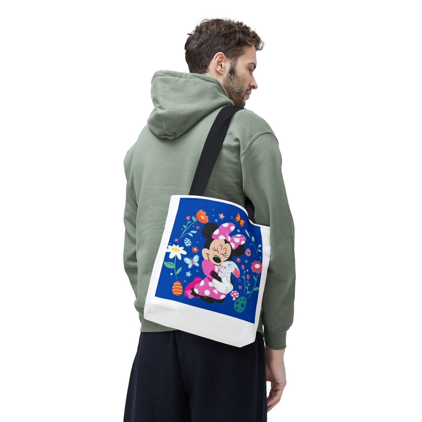 Floral Minnie Bunny Tote Bag — Cute Easter Canvas Carryall