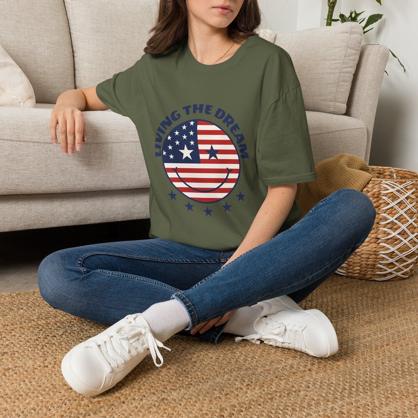 Living the Dream American Flag T-Shirt