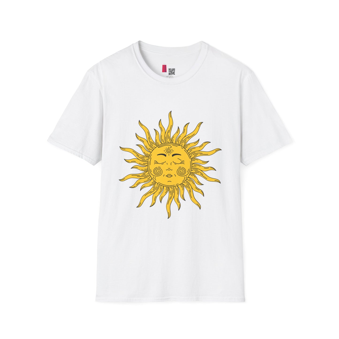 Vintage Celestial Sun T-Shirt — Retro Yellow Sun Face Graphic Tee