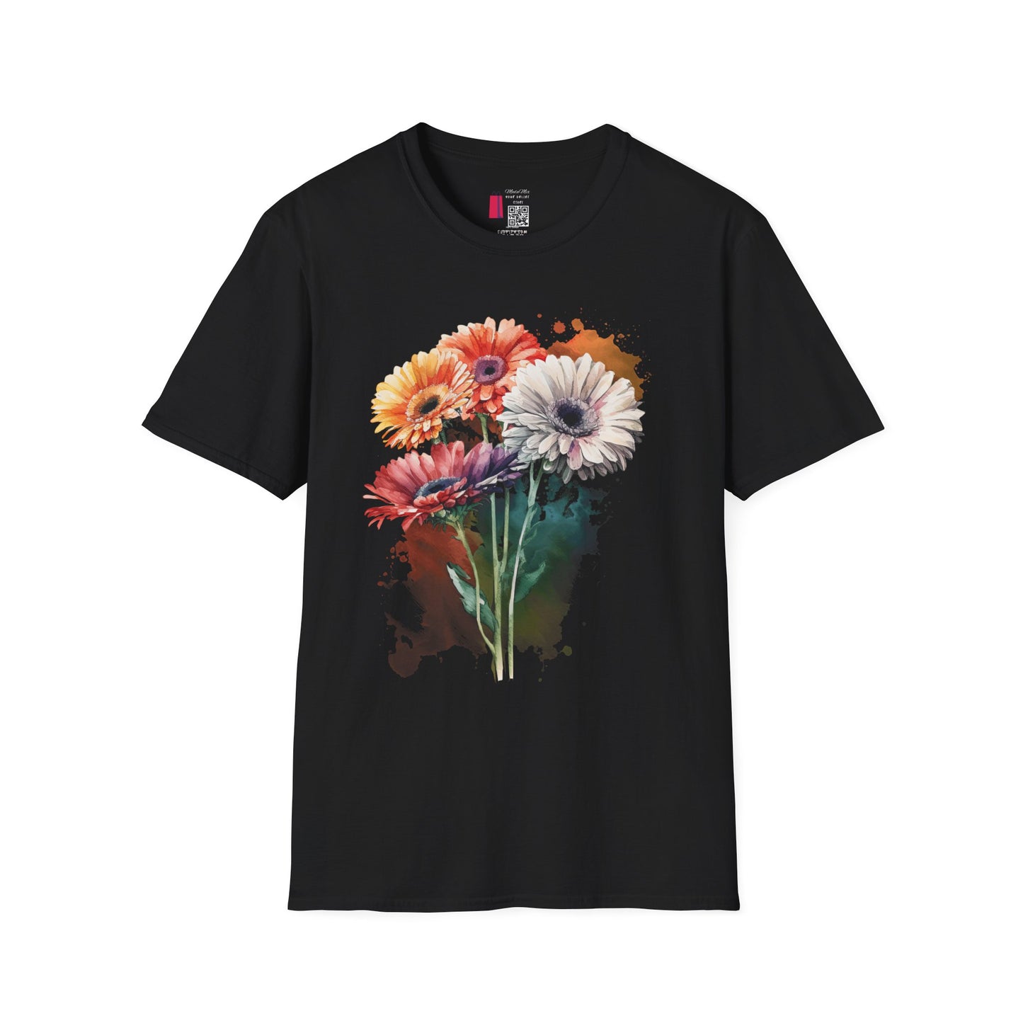 Floral Gerbera Bouquet T-Shirt — Watercolor Daisy Graphic Tee