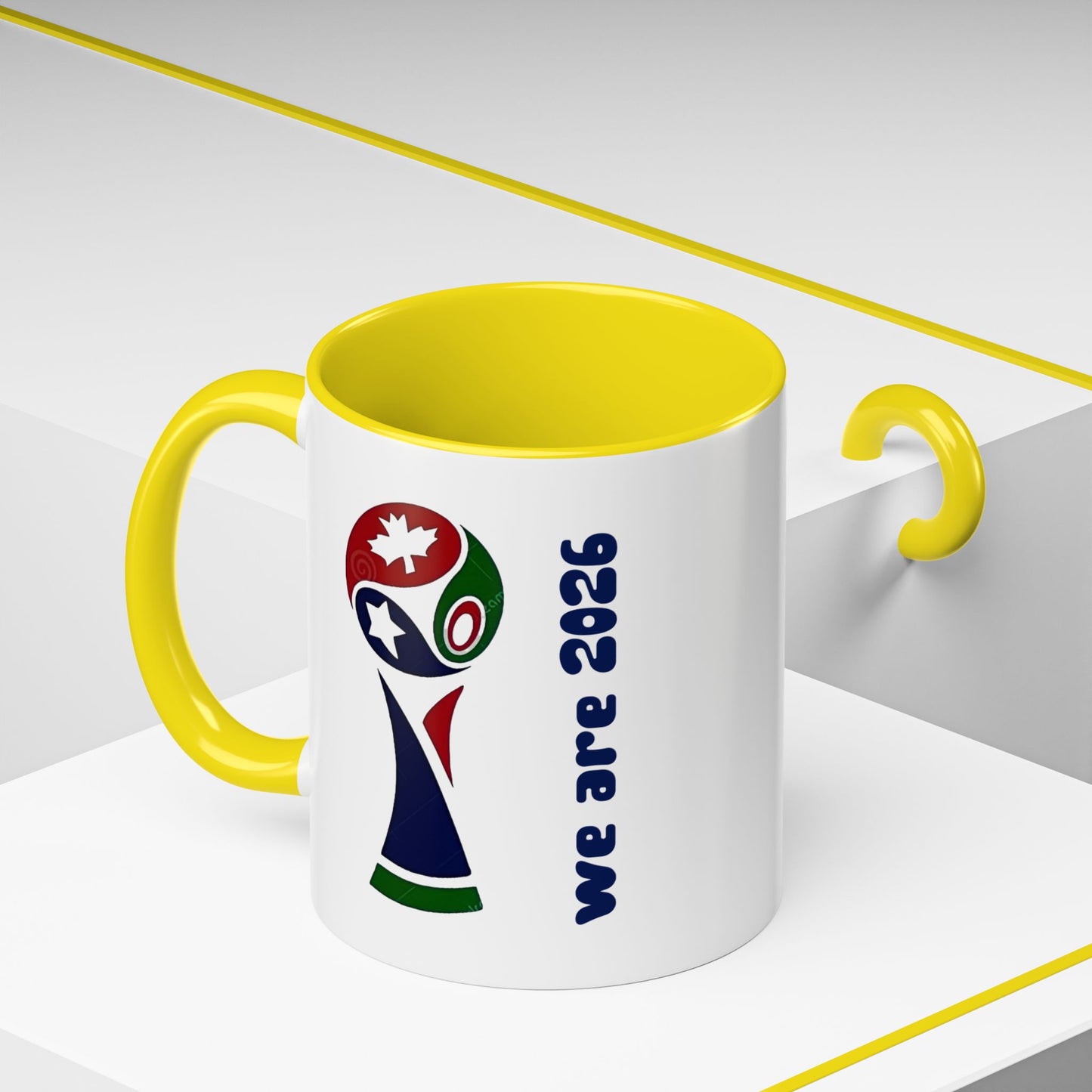 World Cup 2026 Accent Coffee Mug — 'We Are 2026' Soccer Fan Gift