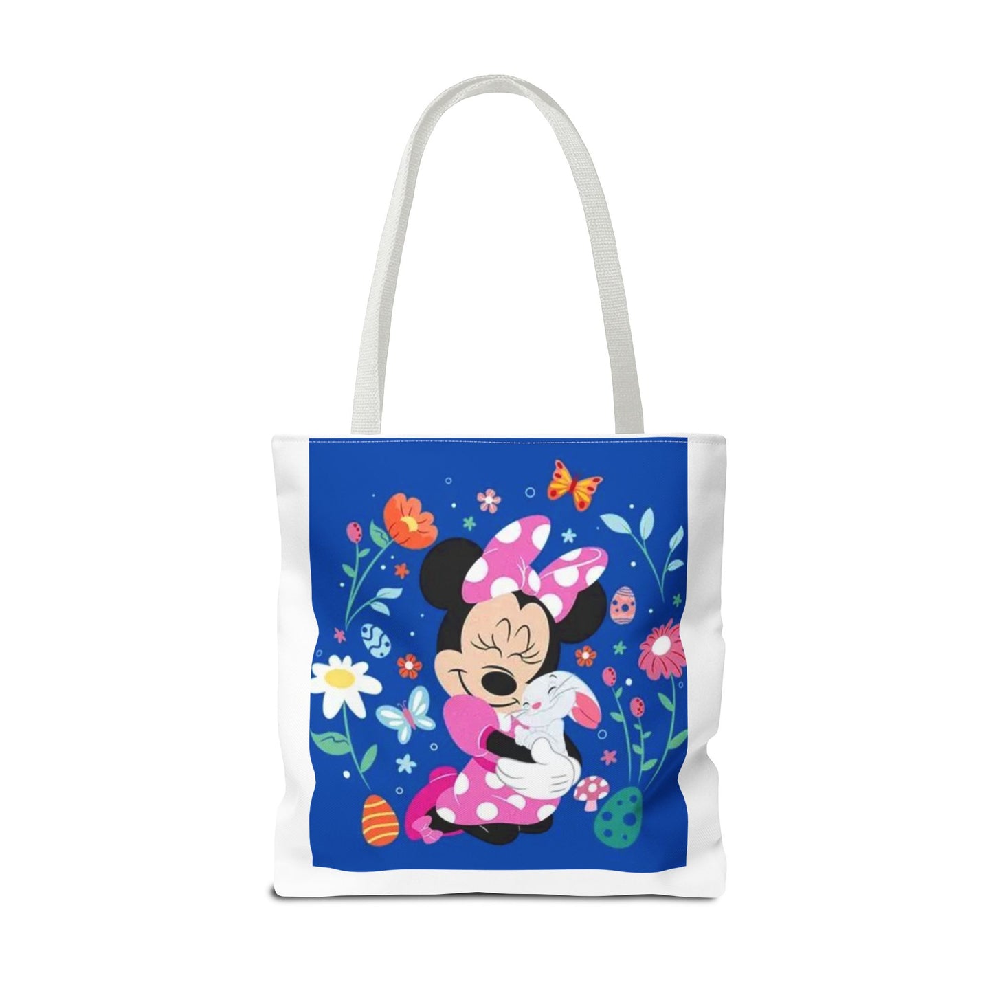 Floral Minnie Bunny Tote Bag — Cute Easter Canvas Carryall