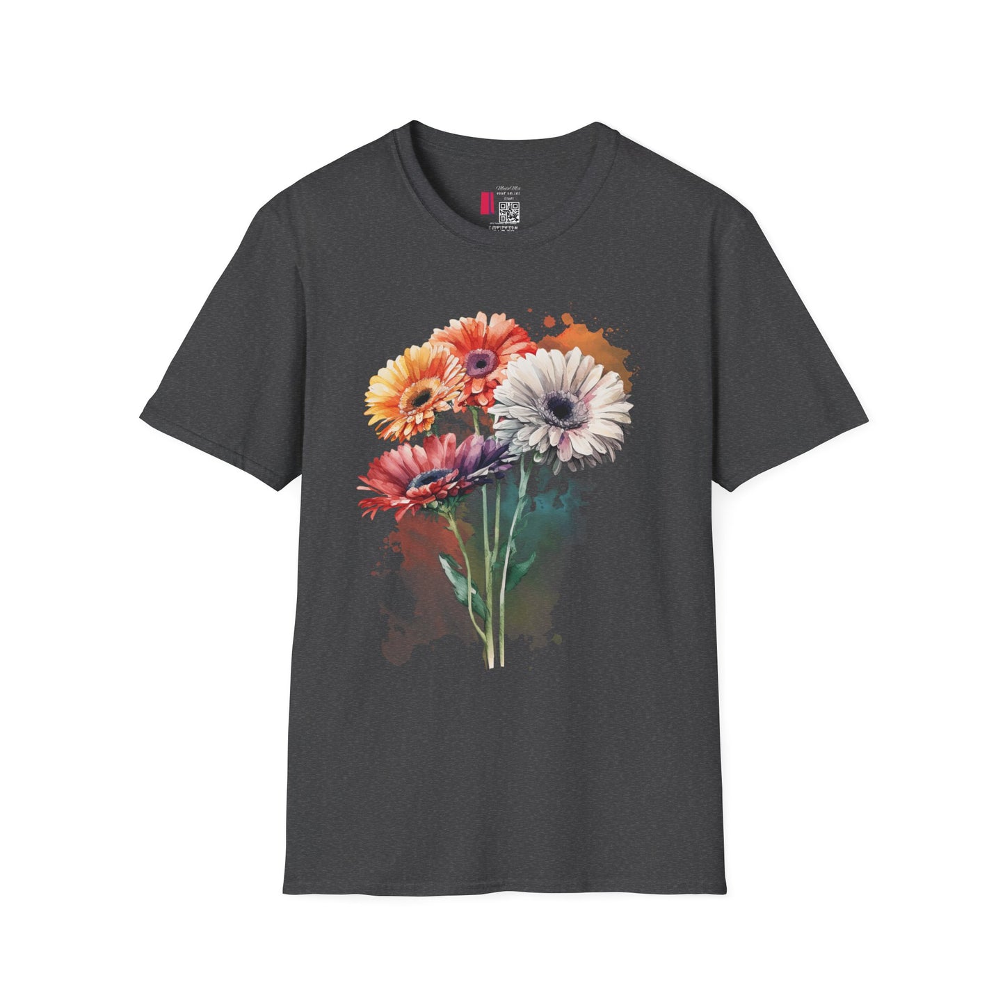 Floral Gerbera Bouquet T-Shirt — Watercolor Daisy Graphic Tee