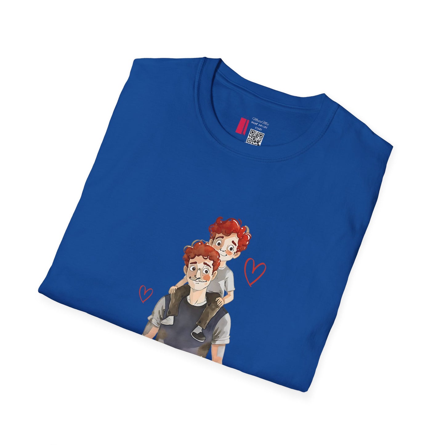 Dad and Son Cartoon Portrait T-Shirt — Cute Father’s Day Gift