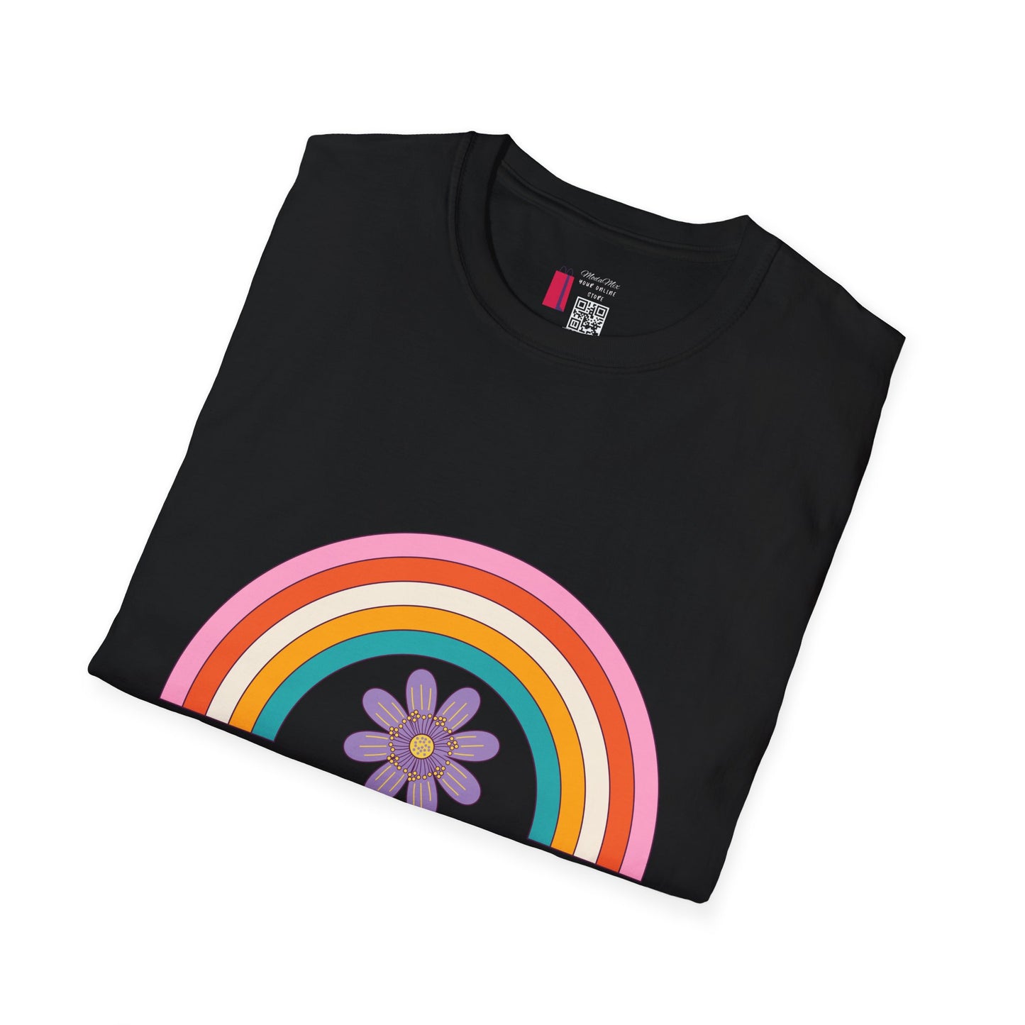 Sunshine Retro Rainbow T-Shirt — Vintage Flower Graphic Tee