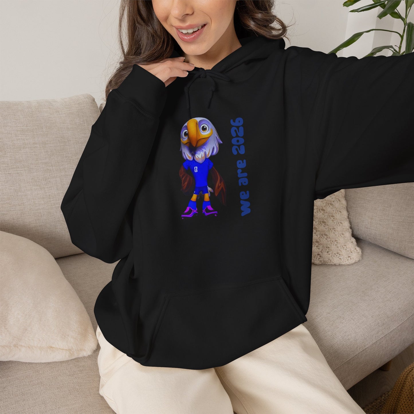 World Cup 2026 USA Eagle Mascot Hoodie — 'We Are 2026' Graphic Pullover